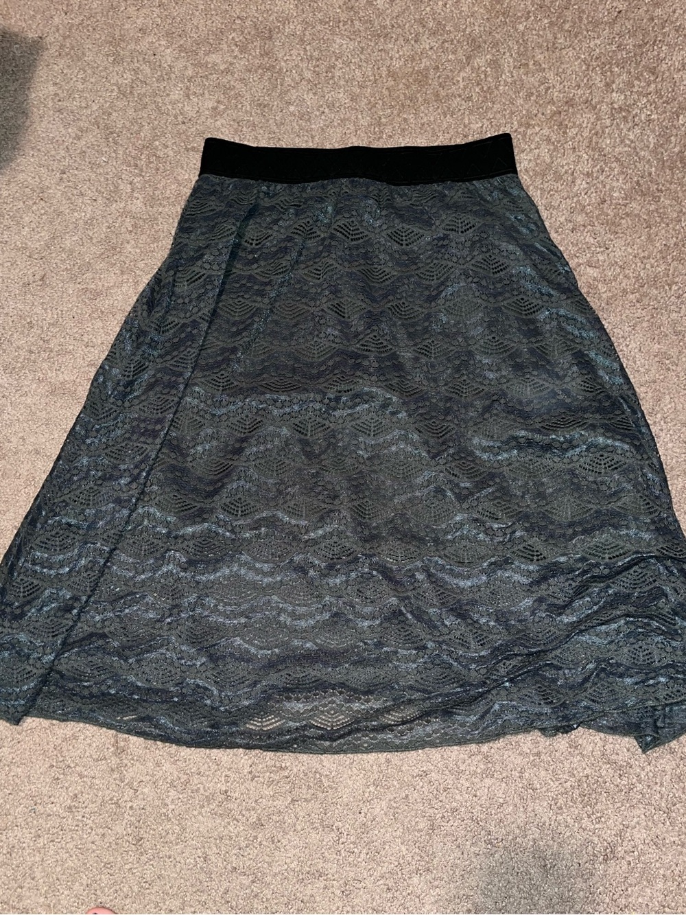 LuLaRoe Black Lace A-Line Skirt